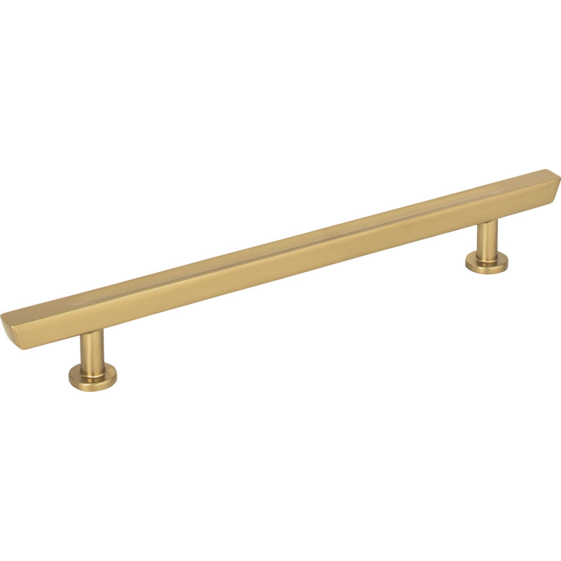 Warm Brass Mid-century Modern Bar Pull with Mounting Hardware