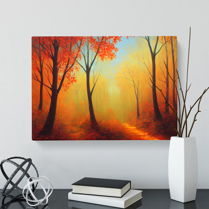 Painting Of An Autumn Forest Vol.5 - Wrapped Canvas, 35cm H x 50cm W x 3cm D