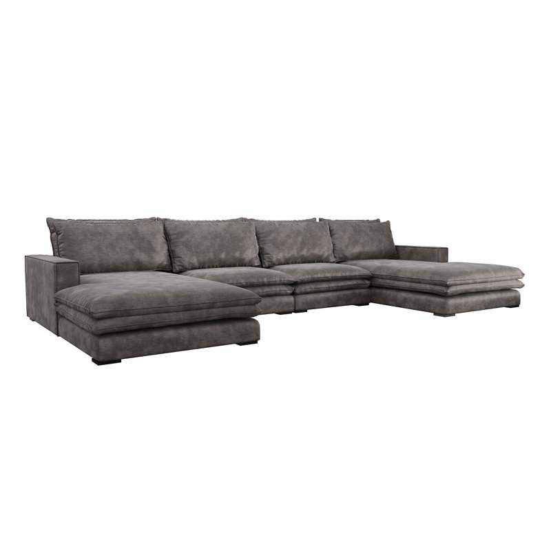 Aaron Large U Corner Sofa, Dark Grey, Symmetrical
