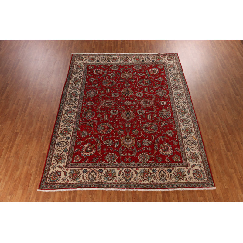 Tapis traditionnel rouge rétro 10 x 13