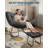 Oversized Papasan Egg Rocking Chair with Ottoman - 350lb Capacity, Sturdy Metal Frame, Rattan Outdoor Lounge Chair with Soft Cushion for Patio, Balcony, Porch, Bedroom -1364595120