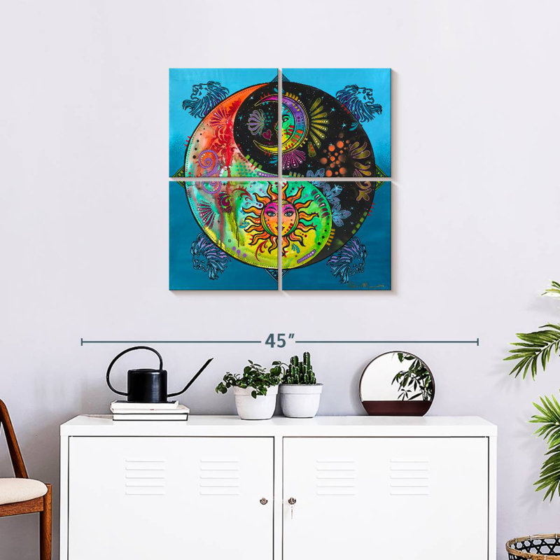 Adella Yin Yang - Sun And Moon, 26" H x 26" W