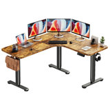 Electric L Shaped Standing Desk Adjustable Height, 63" X 55" Home Office Desk