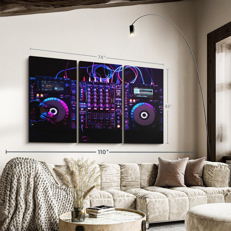 " DJ Audio Controller ", 48" H x 74" W x 1.25" D