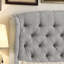 Tête de lit tapissier à oreilles de luxe en lin - Moderne - Hauteur réglable - Capitonnage à boutons-451566944-451566957