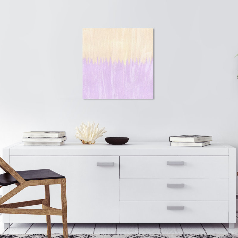 20" x 20" Purple and Beige Abstract Canvas Wall Art