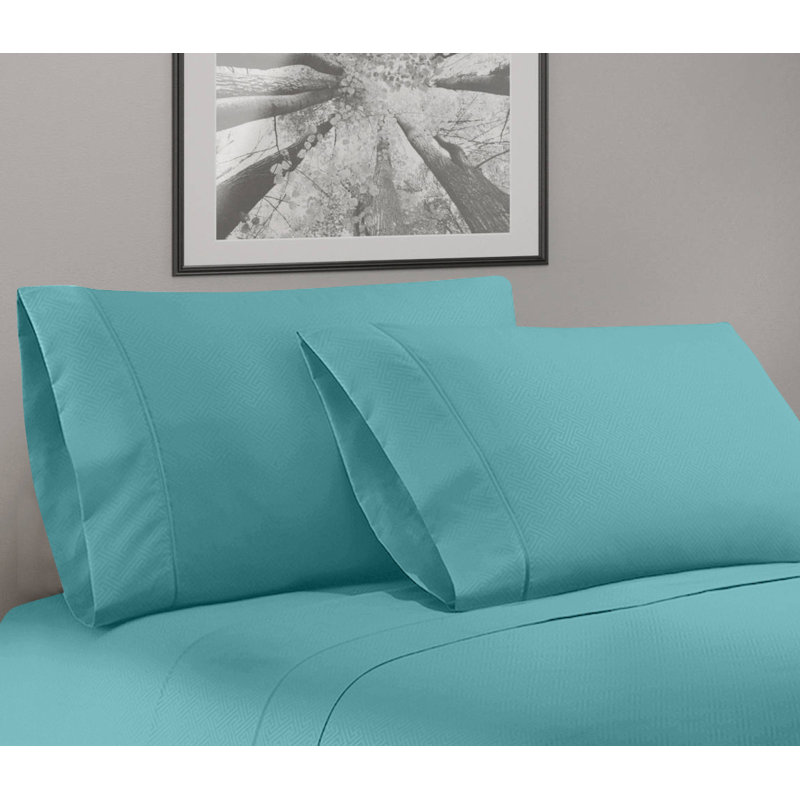 Microfiber Sheet Set, Cal.King Sheet Set + Fitted Sheet + 2 Pillowcase, Aqua