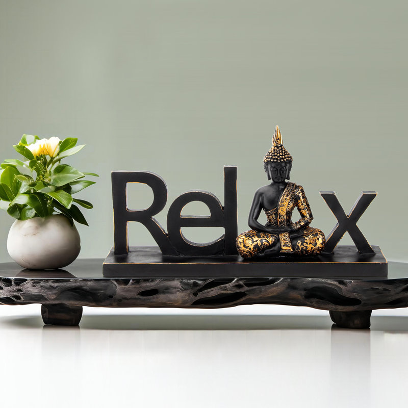 Or antique et noir - Bouddha Pose