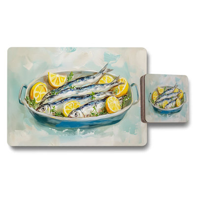 Jungle Tiger Placemats and Coasters Set With Woman Reading In Forest