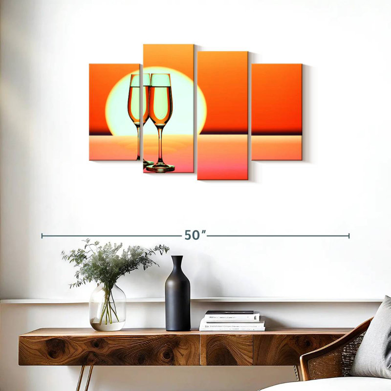 Yarlin champagne coucher de soleil, H 22 po x l 36 po