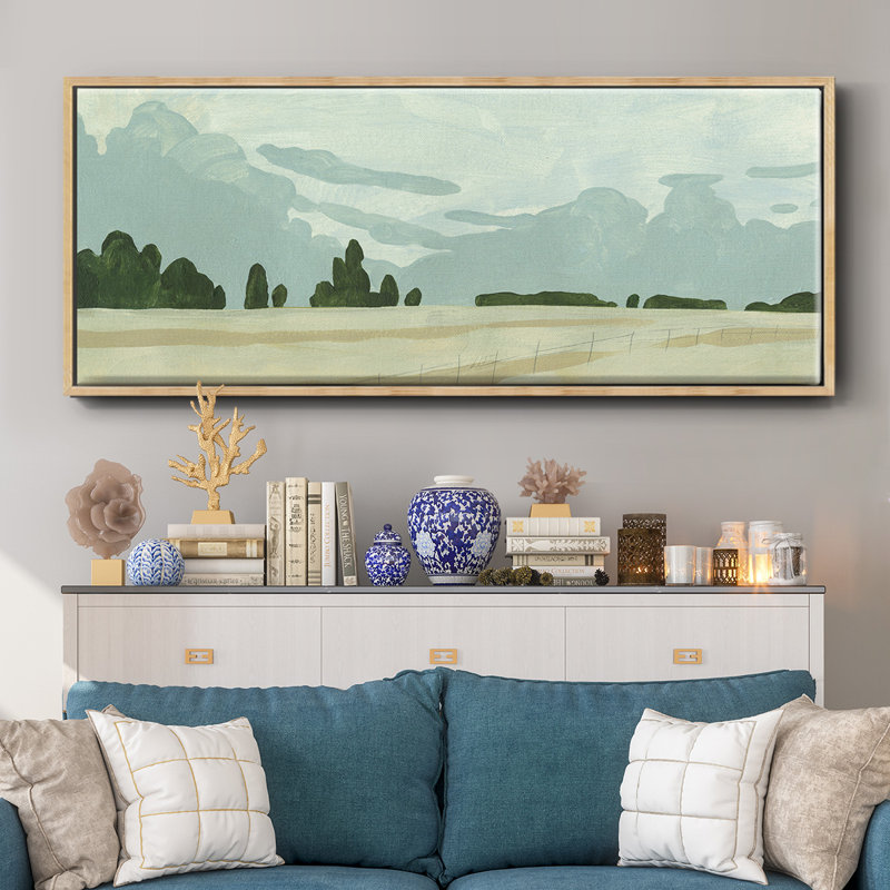 Farmland Study I- Framed Canvas, 24" H x 60" W