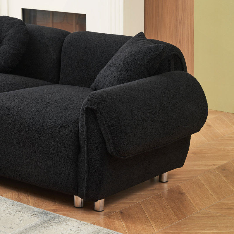Canapé moderne en tissu de velours, avec 3 coussins, 3 canapés peuvent être placés dans le salon et autres décors