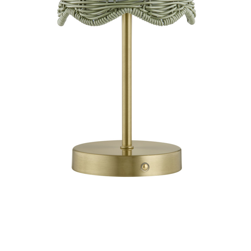 18" Metal Table Lamp With Green Shade, Green