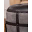 Pouf rond en fer et en cuir fabriqué à la main écologique (22,5 po x 22,5 po x 21 po) Williston Forge-414517865