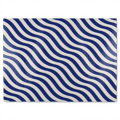 Wavey Lines Glass Chopping Board