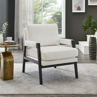 Fauteuil d'appoint rembourré en tissu de style Mid-Century en chenille