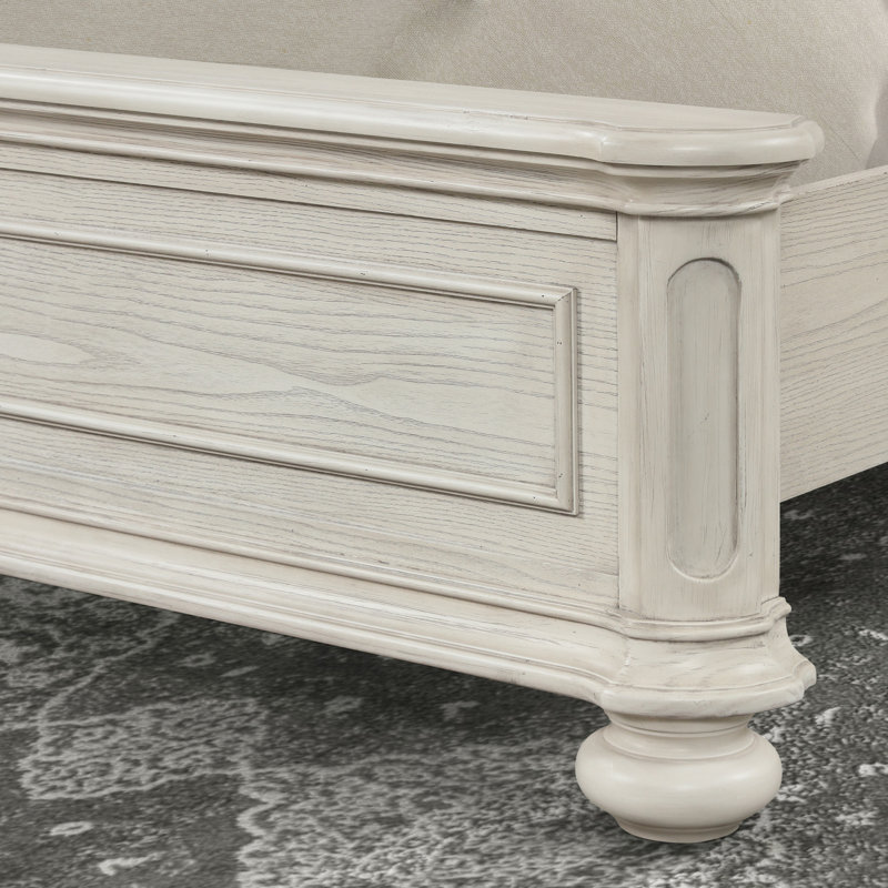 Dilys French Traditional Tufted Upholstery Bed, Antique White, Queen, Queen