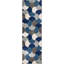 Tapis géométrique rectangulaire bleu en polypropylène tressé à la machine-888884004