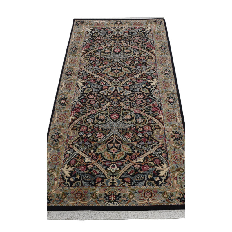 Traditional One-of-a-Kind Rectangle 2'8" X 5'11" Wool Area Rug Black