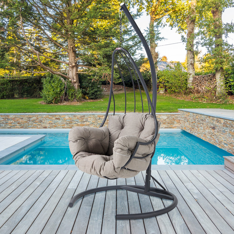 Alexios Garden Egg Chair with Stand, Grey