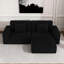 Grandes rayures, 106,3 pouces, compression, 3 sièges, style moderne, noir, dossier à coussin souple, chambre d'amis, compression moderne, assise confortable, adultes, chambre à coucher