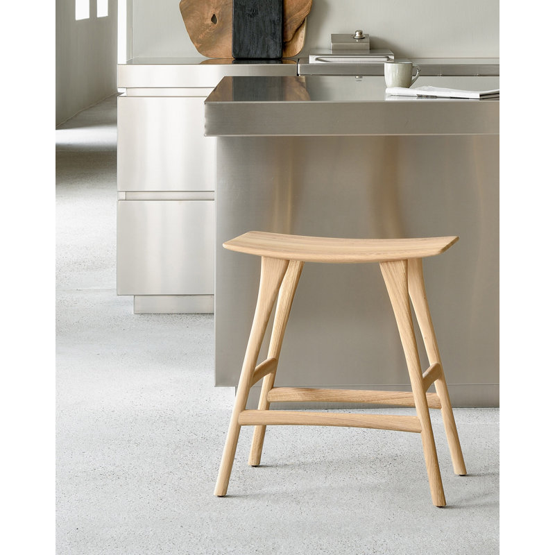 Osso Solid Wood Stool, Oak, Counter Stool (26.5" Seat Height)