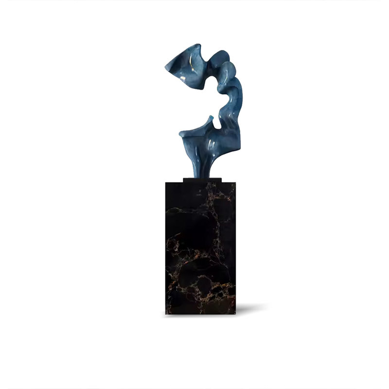 Figurine Creative Sculpture, Noir; Bleu