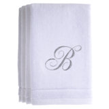  Monogrammed 4 Piece 100% Cotton Fingertip Towel Set