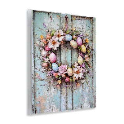 Rustic Easter Egg Wreath Wall Plaque Art, design by Franklyn Gregory