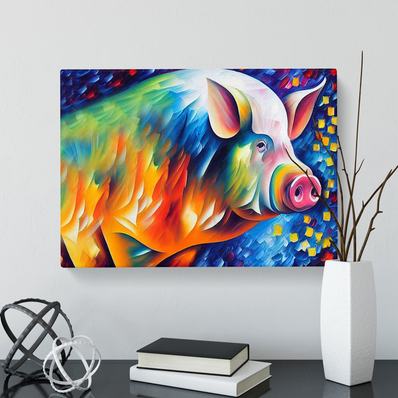 Pig Painting Vol.4 Abstract - Wrapped Canvas, 40cm H x 60cm W x 3cm D
