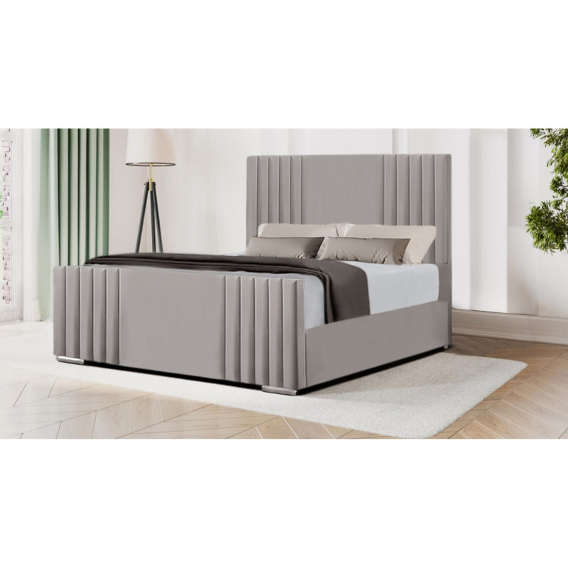 Morgyn Upholstered Bed, Silver, 180 x 200 cm