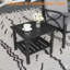 Table d'appoint d'extérieur 19 po carrée en métal noir - Table de bout pour patio à 2 niveaux toutes saisons-1132649567