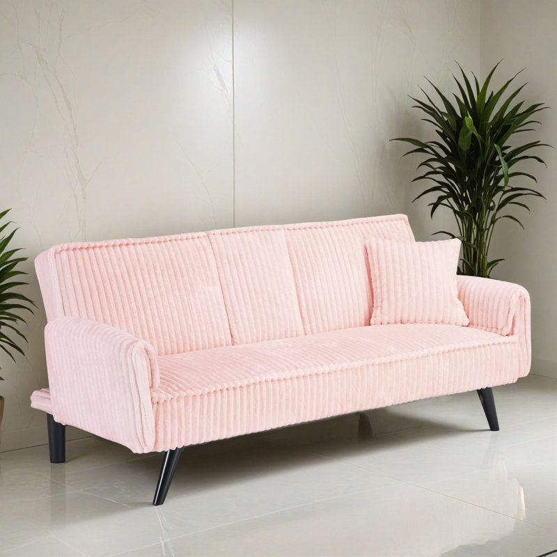 Canapé-lit inclinable convertible 72,06 po de large, Rose