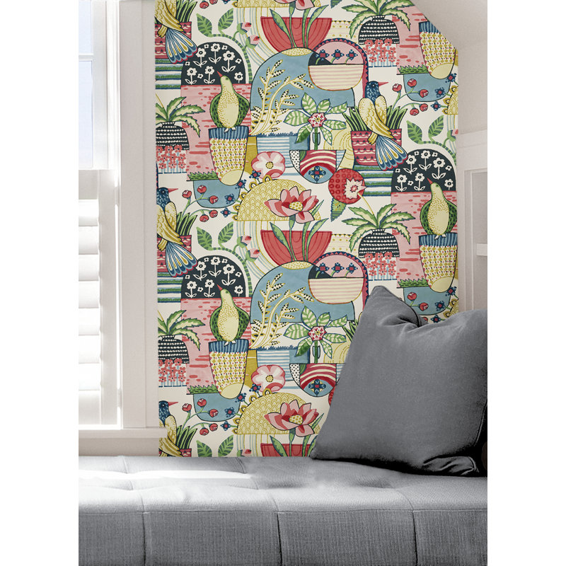 Avriel Peel & Stick Vinyl Abstract Wallpaper Roll, Red