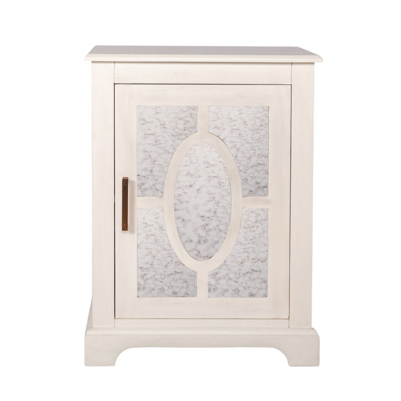 Buffet décoratif 1 porte Rouge, Blanc antique