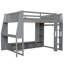 Lit mezzanine en bois avec bureau-876672428