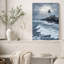 Art mural sur toile avec phare blanc sur une côte rocheuse avec vagues-1622875402