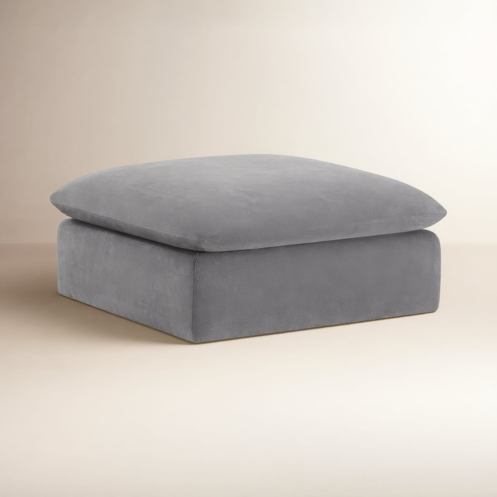Annabella 41" Ottoman, Elite Pewter Textured Performance Chenille