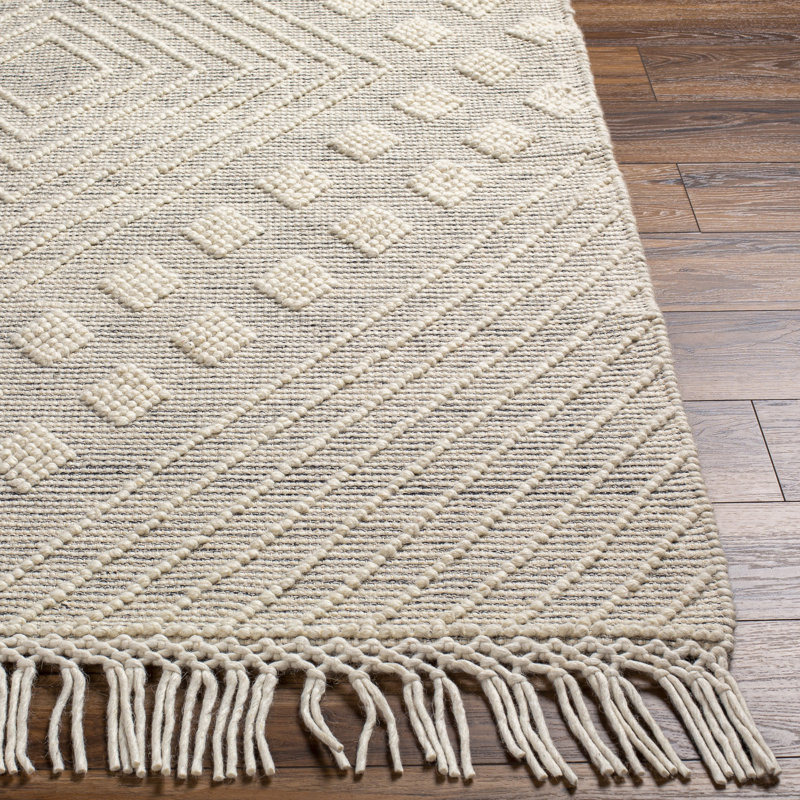 Anelisse Geometric Flatweave Area Rug in Beige/Gray, Rectangle 8' x 10'