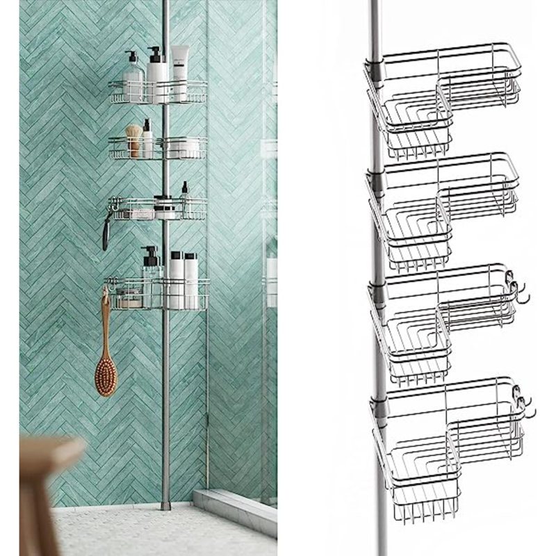 Serviteur de douche en acier inoxydable, Nickel satiné