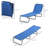 Blue Pool Lounge Chair - 5-Positions Reclining Back, Fabric Seat Folding Poolside Recline,