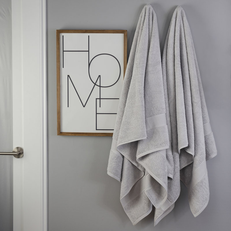 100% Cotton Plush Bath Sheet, Silver