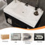 Meuble-lavabo suspendu moderne de 76 cm (29,9 po) avec lavabo en céramique, armoire de rangement murale à 2 tiroirs et 2 espaces ouverts, comptoir en pierre frittée-376253985-425632332-428595799