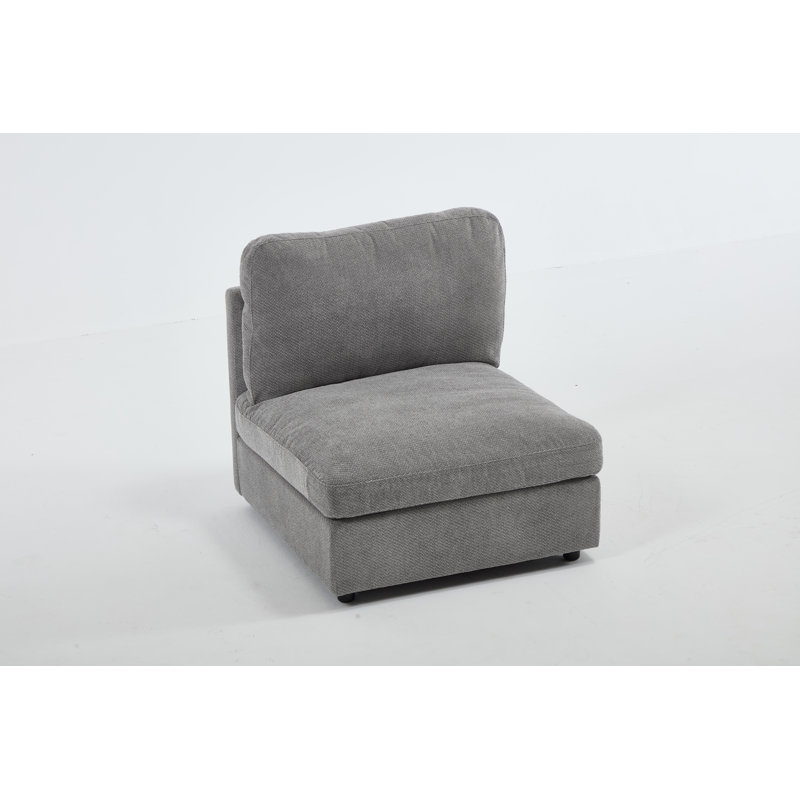 Chaise d'appoint rembourrée sans accoudoirs, Gris