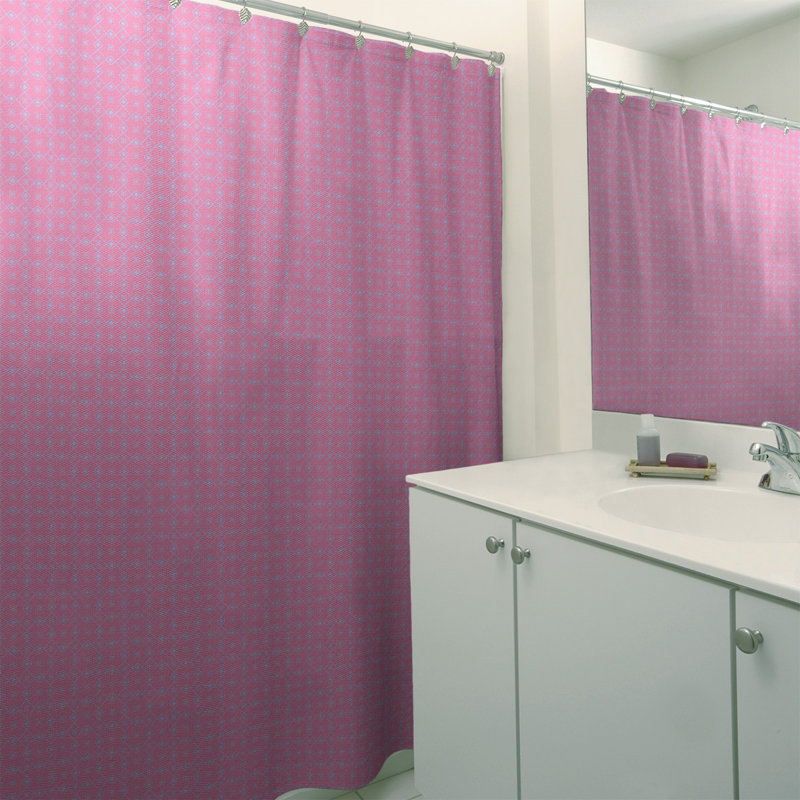 Rideau de douche simple Katelyn Elizabeth, Rose / Bleu
