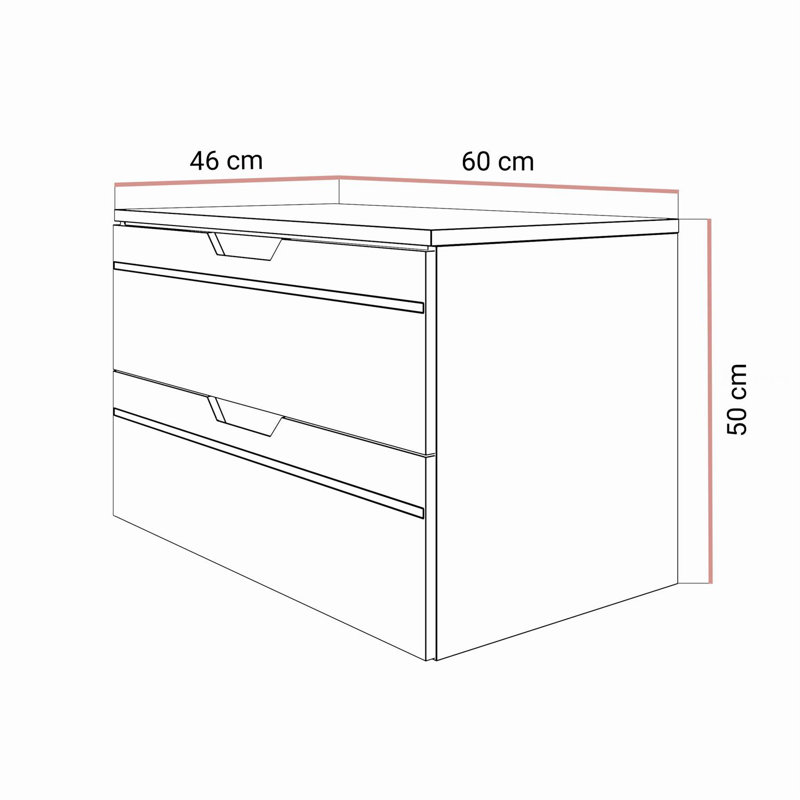 60mm Single Bathroom Vanity with Ceramic Basin