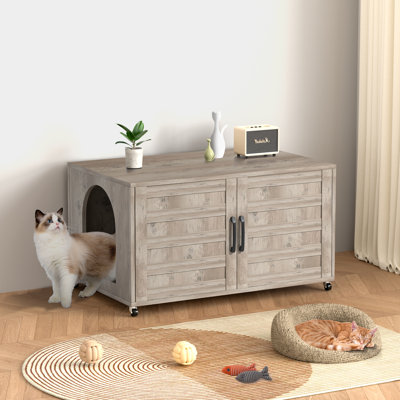Enceinte de litière pour chats, meubles de litière cachés avec pièces
