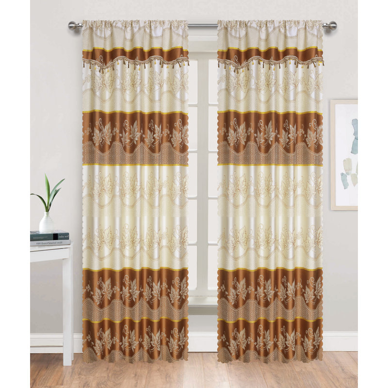 Agron Room Darkening Curtain Single Panel, Brown