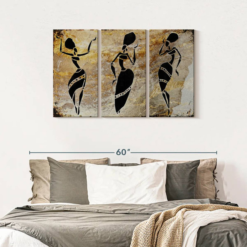 «Dancing African Women», reproduction sur toile, H 28 po x l 45 po x 1,25 po
