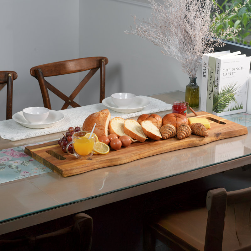 Howard Extra Large Cutting Board for Kitchen - Acacia Solid Wood Cutting Board, Serving Board, Chopping Board with Juice Groove - Charcuterie Board with Easy Grip Handles 36" x 12" x 1"